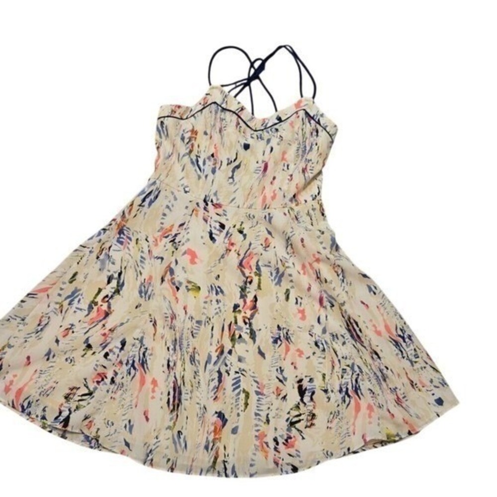 Under Skies NWOT Abstract Print Dress Spaghetti Straps A Line Dress Small